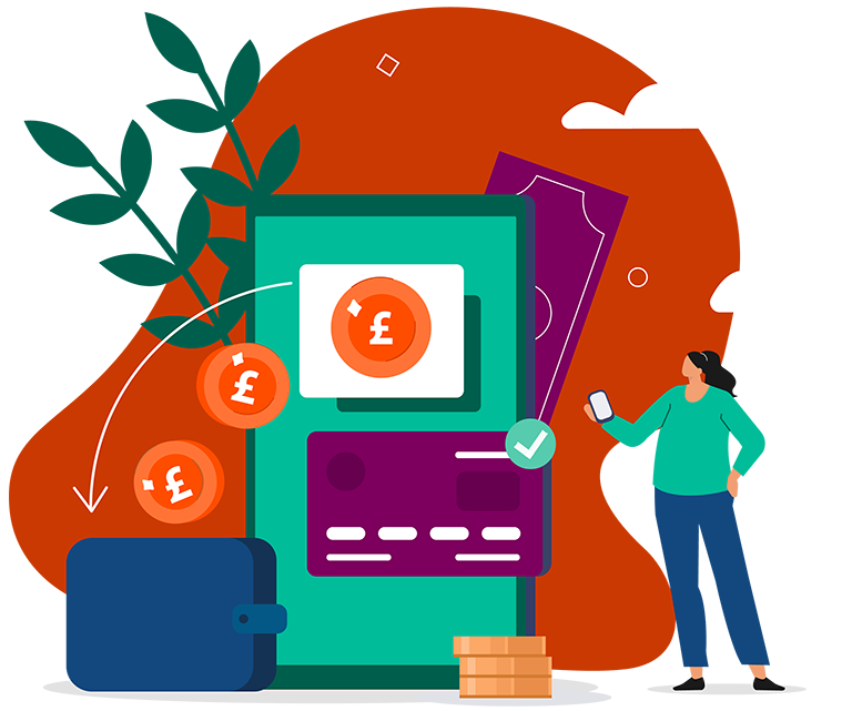 illustration of person looking at a cash machine