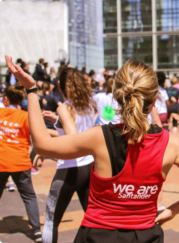 Photograph of people enjoying a group activity