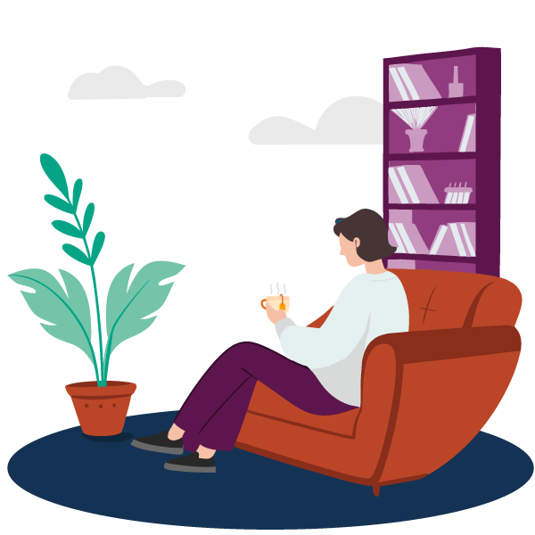 Elder person in a comfortable chair